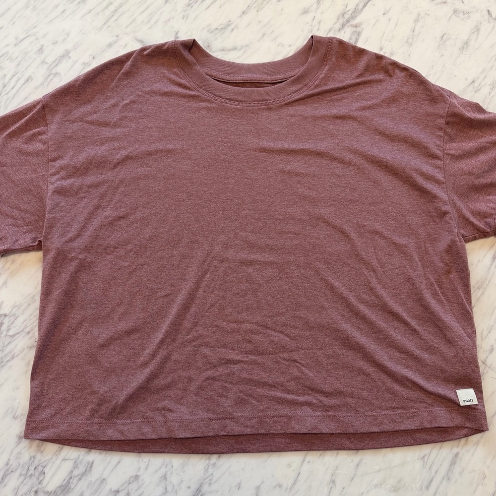 Vuori Energy Tee Shirt Women’s Small Heatherd Marsala - Picture 3 of 6
